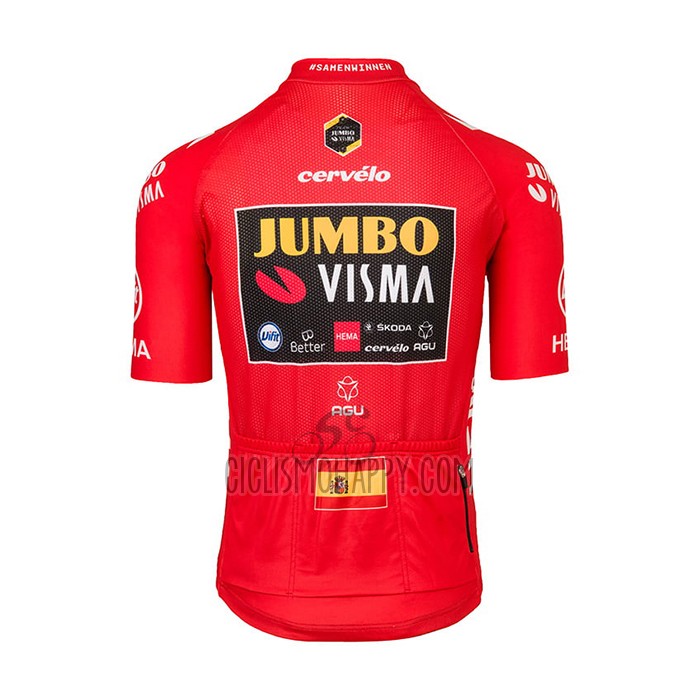 Jumbo Visma Cycling Jersey Bib Short 2021 Short Sleeve Red